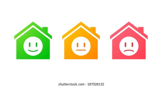 Illustration of an isolated house icon set