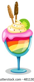 illustration of isolated  an ice cream on white background