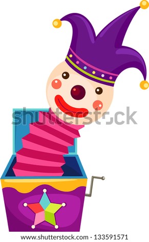 illustration of isolated Jack in the box on white background vector
