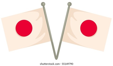 illustration of isolated Japan flag on white background