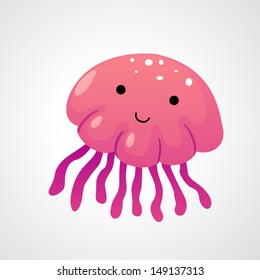 illustration of isolated jellyfish