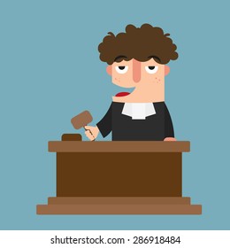 illustration of isolated judge with gavel vector