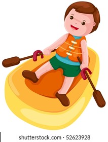 illustration of isolated kayak paddler on white background