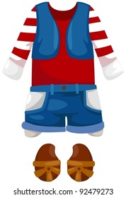 illustration of isolated kid clothes on white background