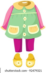 illustration of isolated kid clothes on white background