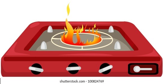 illustration of isolated kitchen stove on white background