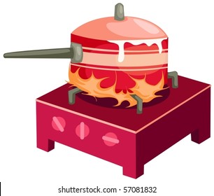 illustration of isolated kitchen stove on white background