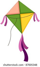 illustration of isolated kite on white background