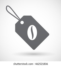 Illustration of an isolated label with a coffee bean