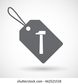 Illustration of an isolated label with a hammer