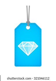 Illustration of an isolated label icon with a diamond