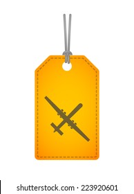 Illustration of an isolated label icon with a drone