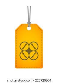 Illustration of an isolated label icon with a drone
