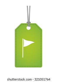 Illustration of an isolated label icon with a golf flag