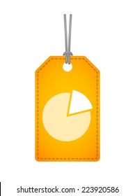 Illustration of an isolated label icon with a pie chart