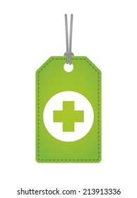 Illustration of an isolated label with a pharmacy sign