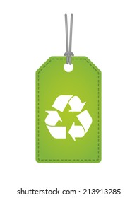 Illustration of an isolated label with a recycle sign