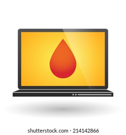 Illustration of an isolated laptop with a drop