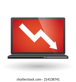 Illustration of an isolated laptop with a graph