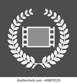 Illustration of an isolated laurel wreath with a film photogram