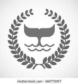 Illustration of an isolated laurel wreath icon with a whale tail