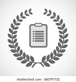 Illustration of an isolated laurel wreath icon with a report