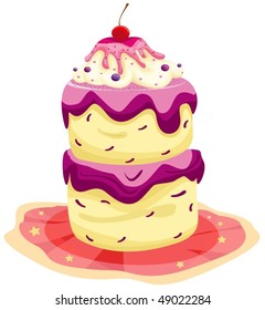 illustration of isolated layered cake on white background