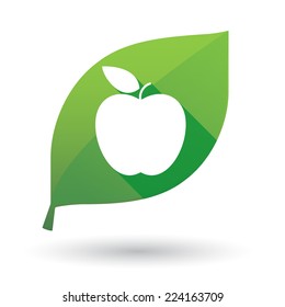 Illustration of an isolated leaf icon with a fruit