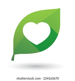 Illustration of an isolated leaf icon with a heart