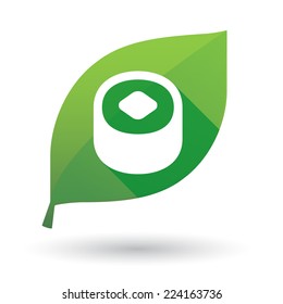 Illustration of an isolated leaf icon with a sushi