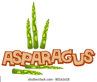 illustration of isolated letter of asparagus on white background