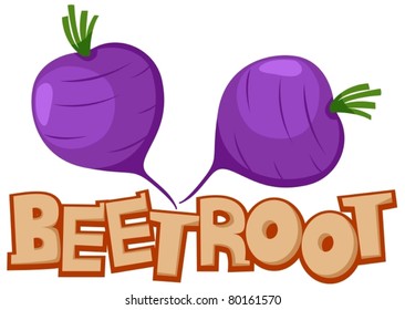 illustration of isolated letter of beetroot on white background