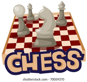 illustration of isolated letter of chess on white background