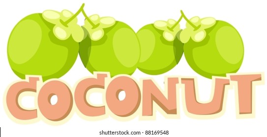 illustration of isolated letter of coconut on white background