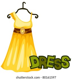 illustration of isolated letter of  dress on white  background