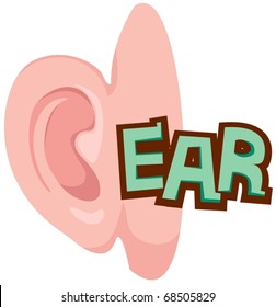 illustration of isolated letter of ear on white background