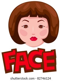 illustration of isolated letter of face on white background