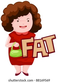 illustration of isolated letter of fat on white background