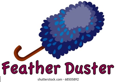 illustration of isolated letter of feather duster on white background