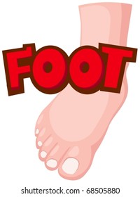 illustration of isolated letter of foot on white background