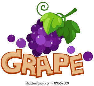 illustration of isolated letter of grape on white background