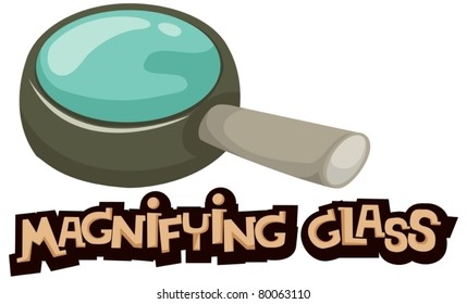 illustration of isolated letter of magnigying glass on white