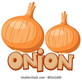 illustration of isolated letter of onion on white background