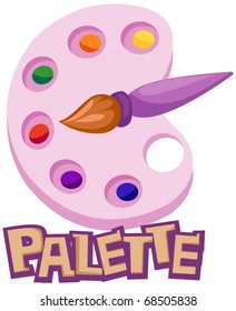 illustration of isolated letter of palette on white background