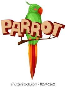 illustration of isolated letter of parrot on white background