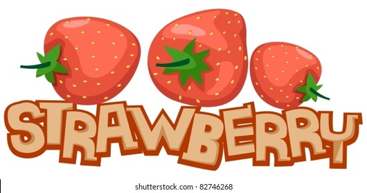 illustration of isolated letter of strawberry on white background