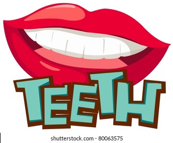 Illustration Isolated Letter Teeth On White: Vector De Stock (libre De ...