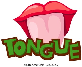 illustration of isolated letter of tongue on white background