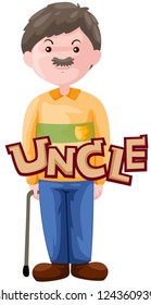 illustration of isolated letter of uncle on white background