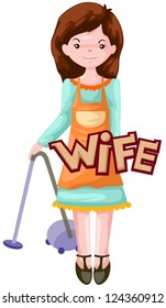 illustration of isolated letter of wife on white